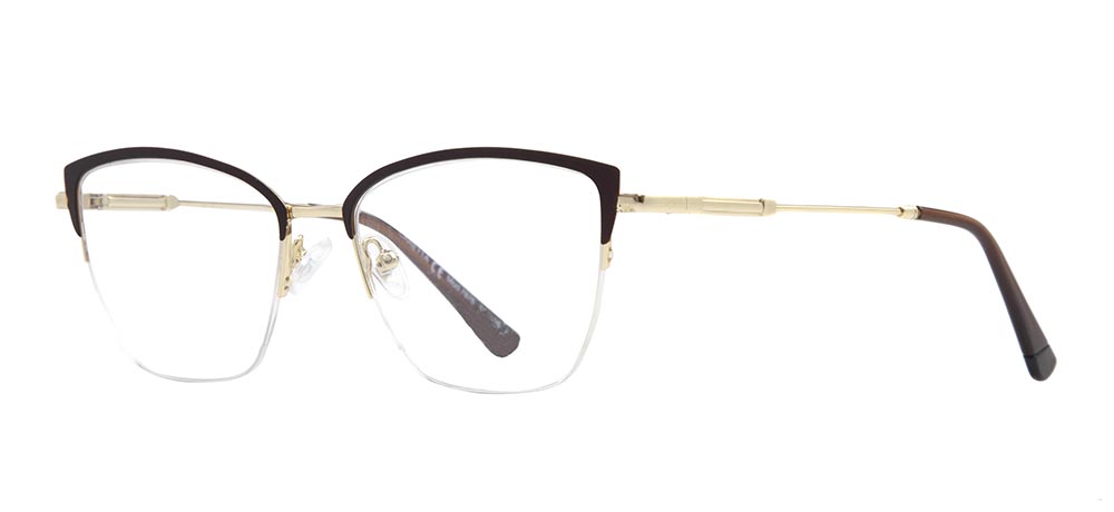 CARETTA Eyeglasses Teenage Woman Geometrical Half Framed Metal Unfiltered CRTTA 7876-C.0406